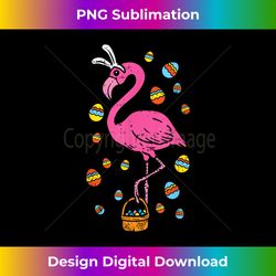 Pink Flamingo Bunny Ears Eggs Basket Cute Easter Gi - Contemporary PNG Sublimation Design - Chic, Bold, and Uncompromising