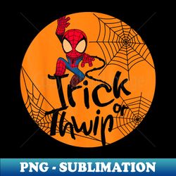 Marvel Spider-Man Trick Or Thwip Halloween - PNG Transparent Sublimation Design - Perfect for Personalization