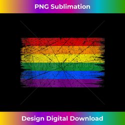 Distressed LGBT Rainbow Pride Flag LGBT Men Women Tee Tank - Eco-Friendly Sublimation PNG Download - Immerse in Creativity with Every Design
