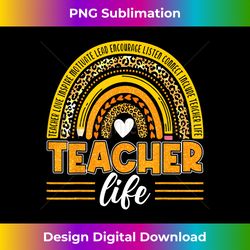 Leopard Rainbow Teacher Life Teaching Teacher Day of Scho - Timeless PNG Sublimation Download - Ideal for Imaginative Endeavors