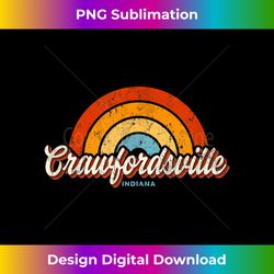 Crawfordsville Indiana IN Vintage Rainbow Retro - Innovative PNG Sublimation Design - Rapidly Innovate Your Artistic Vision