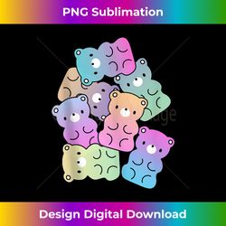 cute rainbow gummy bear design kawaii aesthetic teens tank t - artisanal sublimation png file - chic, bold, and uncompromising