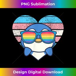 Cute Penguin Pride Trans Flag Rainbow Sunglasses LGB - Innovative PNG Sublimation Design - Craft with Boldness and Assurance