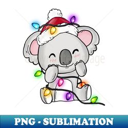 koala christmas lights santa hat - Digital Sublimation Download File - Transform Your Sublimation Creations