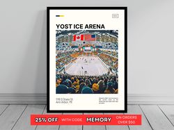 Yost Ice Arena Michigan Wolverines Poster Hockey Stadium Poster Oil Painting Modern Art Travel Art