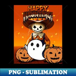 Happy Haunting - Vintage Sublimation PNG Download - Bring Your Designs to Life