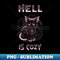 Hell Is Cozy Kitten Satan Goth Baphomet - Artistic Sublimation Digital File - Create with Confidence