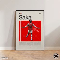 Bukayo Saka Poster, England Soccer, Arsenal FC, Soccer Gifts, Sports Poster, Football Player Poster, Soccer Wall Art, Sp