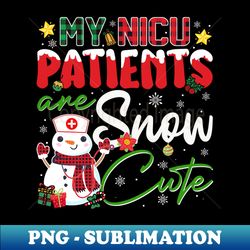 NICU Nurse Cute Snow Funny Christmas Pajamas Buffalo Plaid - High-Quality PNG Sublimation Download - Defying the Norms