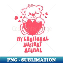 my emotional support animal retro cartoon bear i love you beary much - png transparent digital download file for sublimation - create with confidence