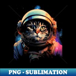 Space Cat Astronaut Cat Retro Animal - Decorative Sublimation PNG File - Fashionable and Fearless
