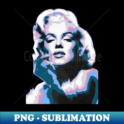 Marilyn in Blue Pop Art Portrait - Premium PNG Sublimation File - Unlock Vibrant Sublimation Designs