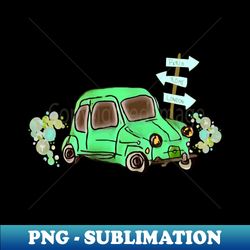 Nursery Art Green Car - Instant PNG Sublimation Download - Defying the Norms