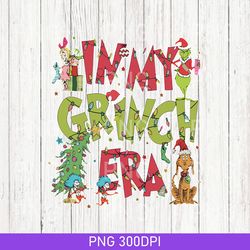 Vintage In My Grinchmas Eras PNG, Merry Grinchmas PNG, Grinch Santa Hat PNG, Grinchmas Gift, Whoville Xmas, Gift Grinch