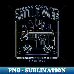 Marvel Punisher Frank Castle Battle Vans Neon Lights - High-Resolution PNG Sublimation File - Revolutionize Your Designs
