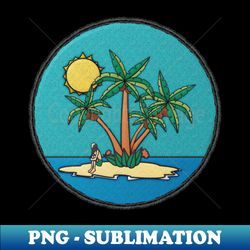 Deserted Island Midlife Merit Badge - PNG Transparent Sublimation File - Perfect for Creative Projects