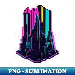 Neon city glitch - Instant Sublimation Digital Download - Create with Confidence