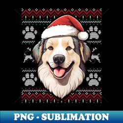 central asian shepherd santa hat christmas dog mom dad - png transparent sublimation design - fashionable and fearless