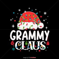 Grammy Claus Santa Hat Christmas Lights SVG Digital Files