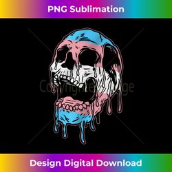 Dripping Trans Pride Skull Transgender Color LGBT - Artisanal Sublimation PNG File - Craft with Boldness and Assurance