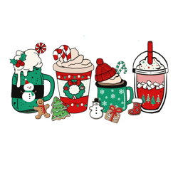 Santa Christmas Png, Christmas Png, Christmas Coffee Png, Christmas Movie Png, Coffee Lattee Png, Christmas Latte Png