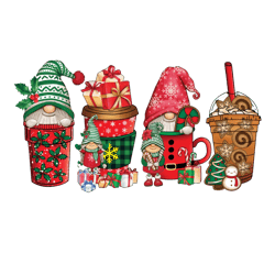 Gnome Christmas Png, Christmas Png, Christmas Coffee Png, Christmas Movie Png, Coffee Lattee Png, Christmas Latte Png