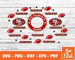San Francisco 49ers Full Wrap Template Svg, Cup Wrap Coffee 29