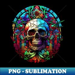 Stained Glass Skull - Signature Sublimation PNG File - Defying the Norms