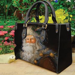 Christmas Santa Claus leather Bag Handbag,Christmas Woman Handbag,Christmas Women Bag and Purse