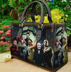 Halloween Horror Leather Handbag, Freddie Handbag  Wallet, Horror Movie Characters Bag