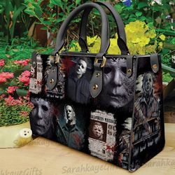 Michael Mayors Horror Leather Handbag, Horror Handbag  Wallet, Horror Movie Characters Bag