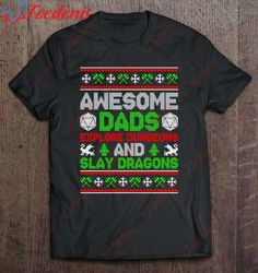 Awesome Dads Explore Dungeons Christmas D20 Ugly Sweater Shirt, Mens Xmas Shirts  Wear Love, Share Beauty