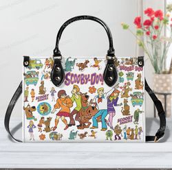 Custom Name Scooby Doo Leather Bag hand bag, Scooby Doo Woman Handbag, Cartoon Lovers Handbag