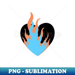 Heart with flames - Modern Sublimation PNG File - Perfect for Creative Projects