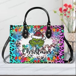 Grinch Women Leather Bag, Grinchmas, Grinch Women Bags and Purses