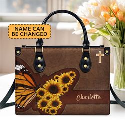 Jesus Sunflower Leather Bag hand bag, Jesus Women Handbag, Jesus Lovers Handbag