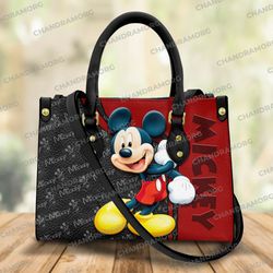 Just A Girl Who Loves Mickey Leather Bag Hand bag, Mickey Lovers Handbag, Mickey Woman Purse