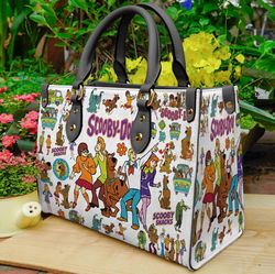 Personalized Scooby Doo Leather Bag hand bag, Scooby Doo Woman Handbag, Cartoon Lovers Handbag