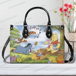 Winnie The Pooh Leather Bag hand bags, Pooh Lovers Handbag, Pooh Woman Purse