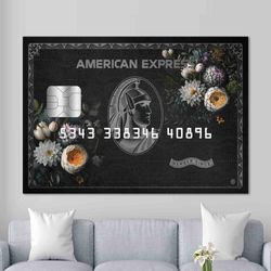 Express Card Gift, Personalized American Express Canvas, American Art Canvas, Fashion Canvas Art, American Card Canvas,