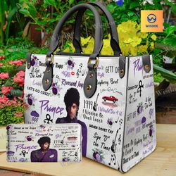 Customized Prince Leather Bag, Prince Purple Women Bags And Purses, Prince Lovers Handbag
