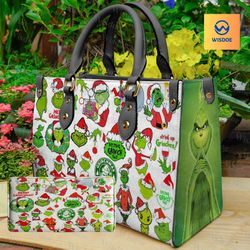 Grinch Leather Bag, Grinch Women Bags And Purses, Grinch Lovers Handbag