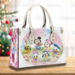 Custom Disney Character Leather Handbag, Disney Woman Purse, Mickey Lovers Handbag