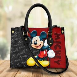 Mickey Cute Pattern Leather Handbag, Mickey Woman Purse, Mickey Lovers Handbag