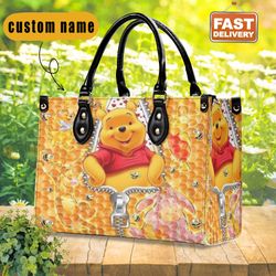 Winnie The Pooh Leather Bag, Pooh Disney Women Handbag, Disney Handbag