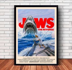 Jaws Movie Poster Canvas Wall Art Family Decor, Home Decor,Frame Option-3