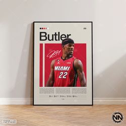 Jimmy Butler Poster, Miami Heat Print, NBA Poster, Sports Poster, Mid Century Modern, NBA Fans, Basketball Gift, Sports