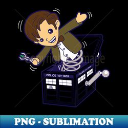 Doctor in the Box Cute Sci-fi Jack In The Box For Whovians - PNG Sublimation Digital Download - Vibrant and Eye-Catching Typography