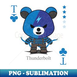 thunderbolt evil bear holding electric shock cute scary cool halloween card nightmare birthday - trendy sublimation digital download - perfect for creative projects