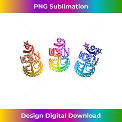 Tri-Anchor (Navy Chief) Rainbow Pride Tank To - Classic Sublimation PNG File - Tailor-Made for Sublimation Craftsmanship